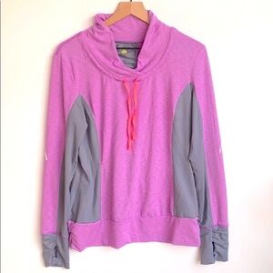 Kiwi Kate Striped Cowlneck Pullover w/ Drawstring